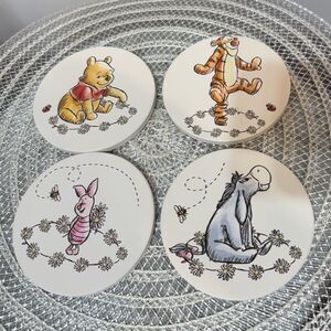 Disney Winnie The Pooh Daisy Chain Set of 4 Assorted Coasters NWT